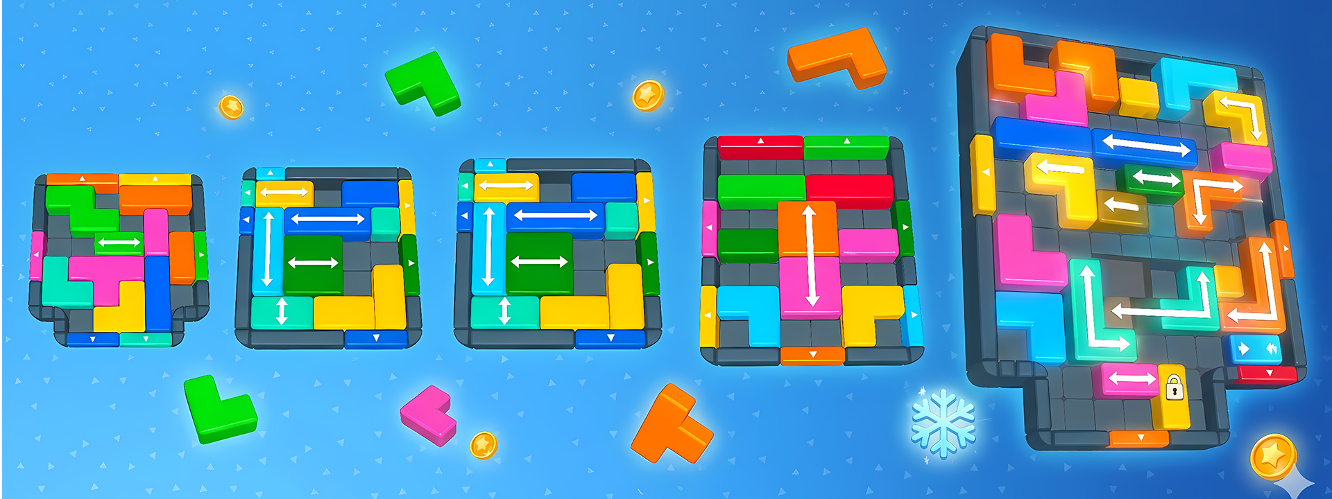 ColorSlide board progression and unlockable challenge stages