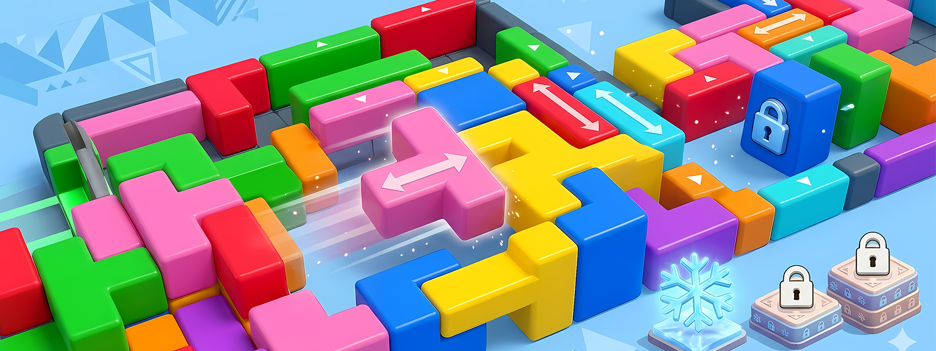 ColorSlide wide sliding block challenge with locks and rewards