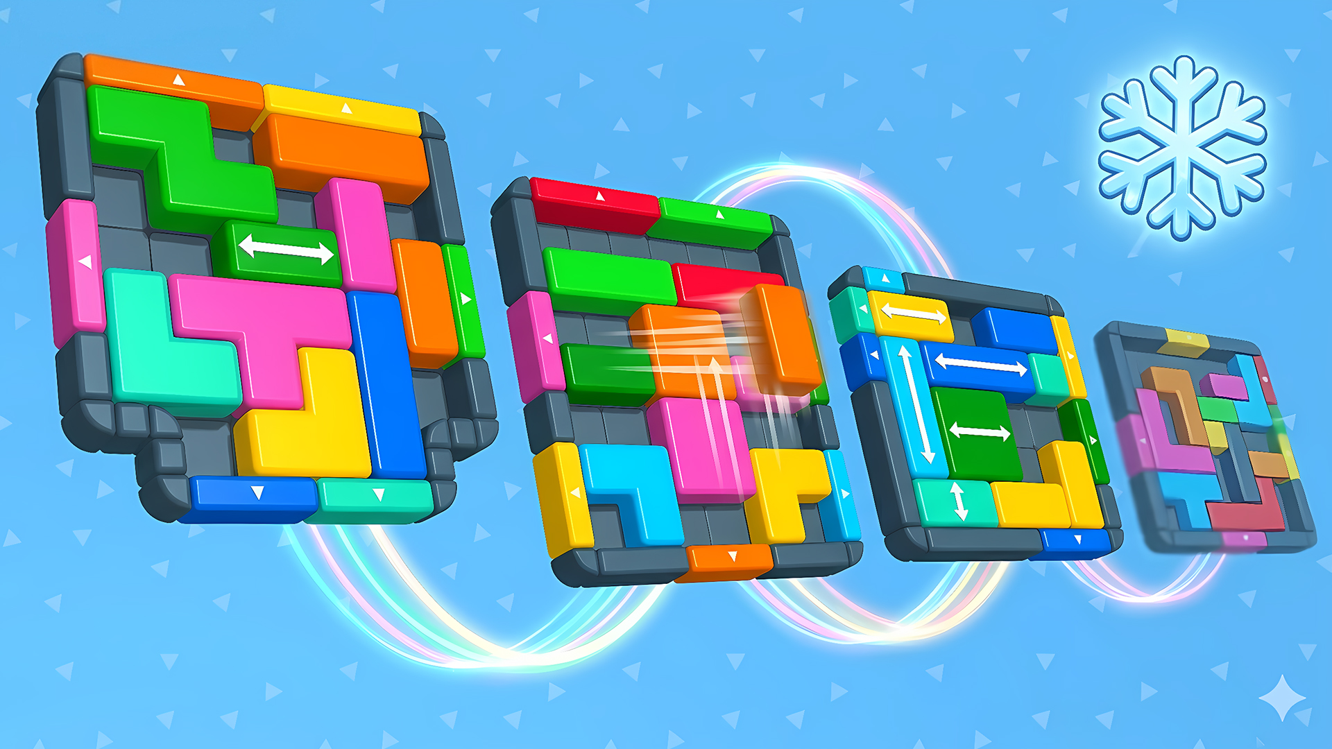 ColorSlide multiple puzzle boards and glowing progression paths